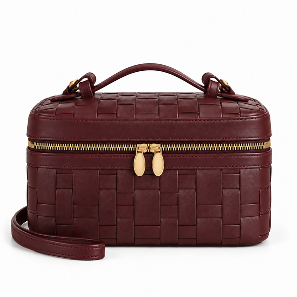 Tressa Woven Vanity Bag – Wine